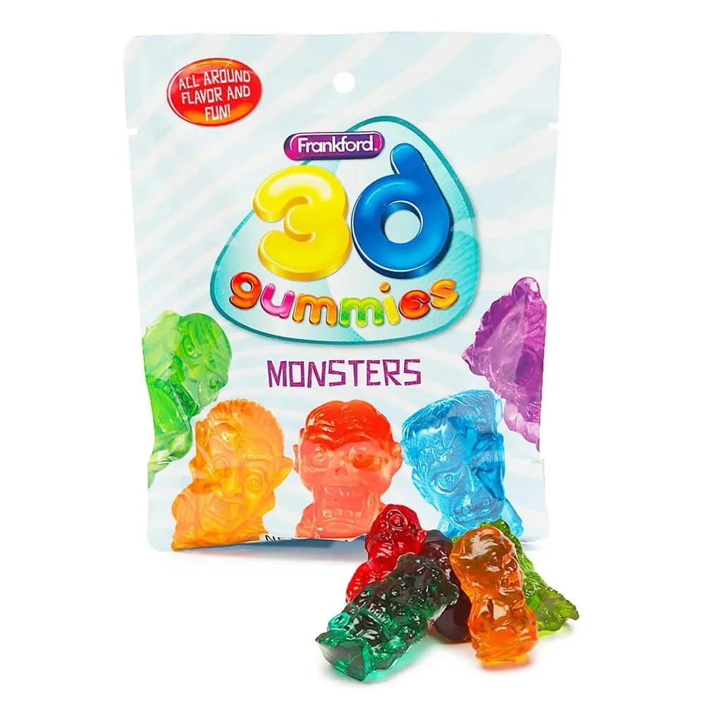 3D Gummy Monsters Candy Bags: 10-Piece Set 1 3D Gummy Monsters Candy Bags: 10-Piece Set