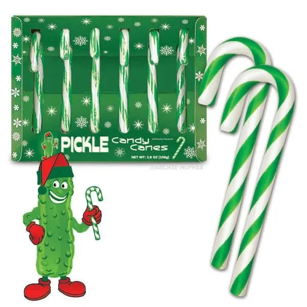 Archie McPhee Pickle Candy Canes: 6-Piece Box 3 Archie McPhee Pickle Candy Canes: 6-Piece Box - Image 3