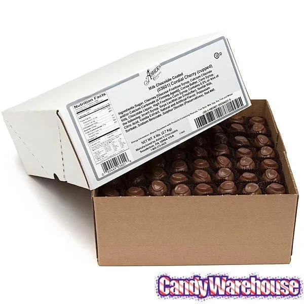 Asher's Milk Chocolate Cherry Cordials Candy: 6LB Box 2 Asher's Milk Chocolate Cherry Cordials Candy: 6LB Box - Image 2