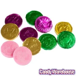 Bee International Mardi Gras Bubble Gum Coins: 100-Piece Bag -Candy Shop bee international mardi gras bubble gum coins 100 piece bag candy warehouse 3 9f28dd1c 2ea9 4d3d a2ca 2d0b8ca63c77