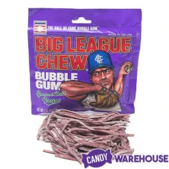 Big League Chew Bubble Gum Packs - Grape: 12-Piece Box -Candy Shop big league chew bubble gum packs grape 12 piece box candy warehouse 4