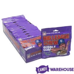 Big League Chew Bubble Gum Packs - Grape: 12-Piece Box -Candy Shop big league chew bubble gum packs grape 12 piece box candy warehouse 5