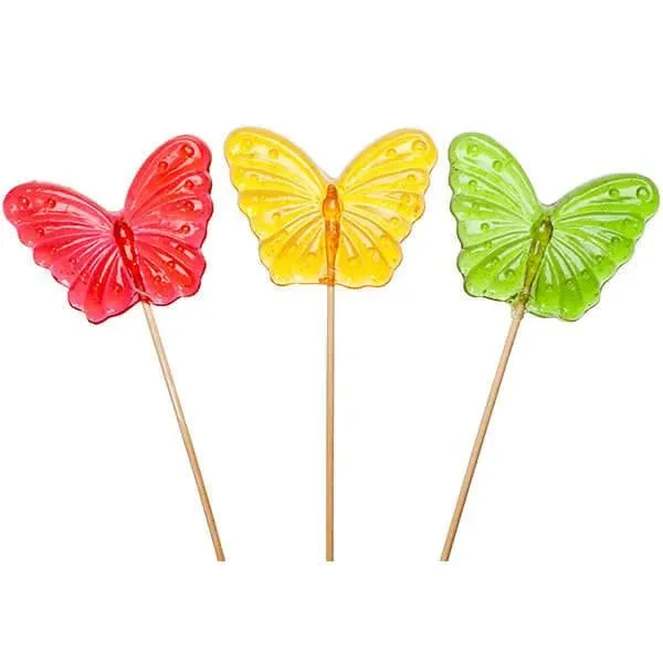 Butterfly Hard Candy Lollipops: 12-Piece Bag 1 Butterfly Hard Candy Lollipops: 12-Piece Bag