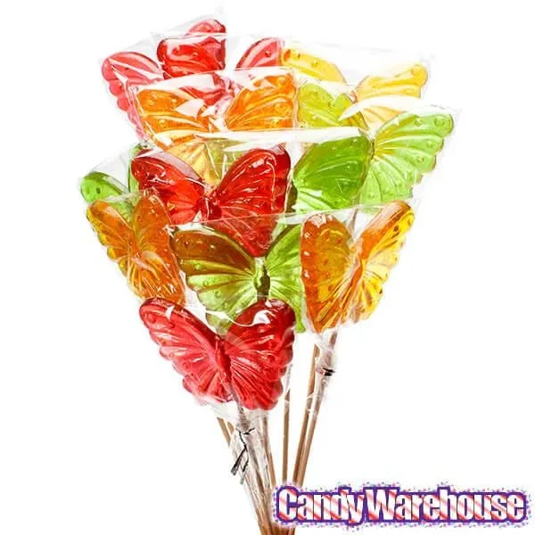 Butterfly Hard Candy Lollipops: 12-Piece Bag 2 Butterfly Hard Candy Lollipops: 12-Piece Bag - Image 2