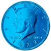 Caribbean Blue Foiled Milk Chocolate Coins: 1LB Bag