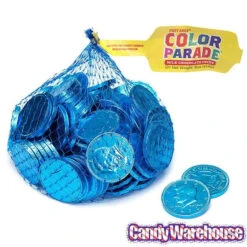 Caribbean Blue Foiled Milk Chocolate Coins: 1LB Bag 8 Caribbean Blue Foiled Milk Chocolate Coins: 1LB Bag -Candy Shop caribbean blue foiled milk chocolate coins 1lb bag candy warehouse 4