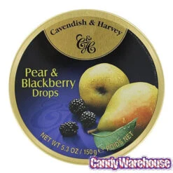 Cavendish & Harvey Hard Candy Drops Tins - Pear & Blackberry: 12-Piece Box -Candy Shop cavendish and harvey hard candy drops tins pear and blackberry 12 piece box candy warehouse 3