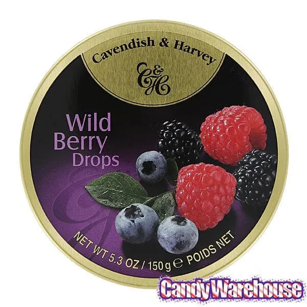 Cavendish & Harvey Hard Candy Drops Tins - Wild Berry: 12-Piece Box 3 Cavendish & Harvey Hard Candy Drops Tins - Wild Berry: 12-Piece Box - Image 3
