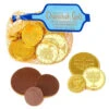 Chanukah Gelt Milk Chocolate Gold Coins In Mesh Bags: 18-Piece Box