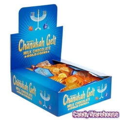 Chanukah Gelt Milk Chocolate Gold Coins In Mesh Bags: 18-Piece Box -Candy Shop chanukah gelt milk chocolate gold coins in mesh bags 18 piece box candy warehouse 4