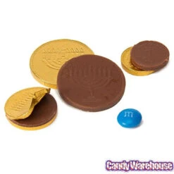 Chanukah Gelt Milk Chocolate Gold Coins In Mesh Bags: 18-Piece Box -Candy Shop chanukah gelt milk chocolate gold coins in mesh bags 18 piece box candy warehouse 5