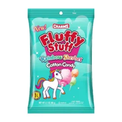 Charms Fluffy Stuff Rainbow Sherbet Cotton Candy Packs: 24-Piece Case