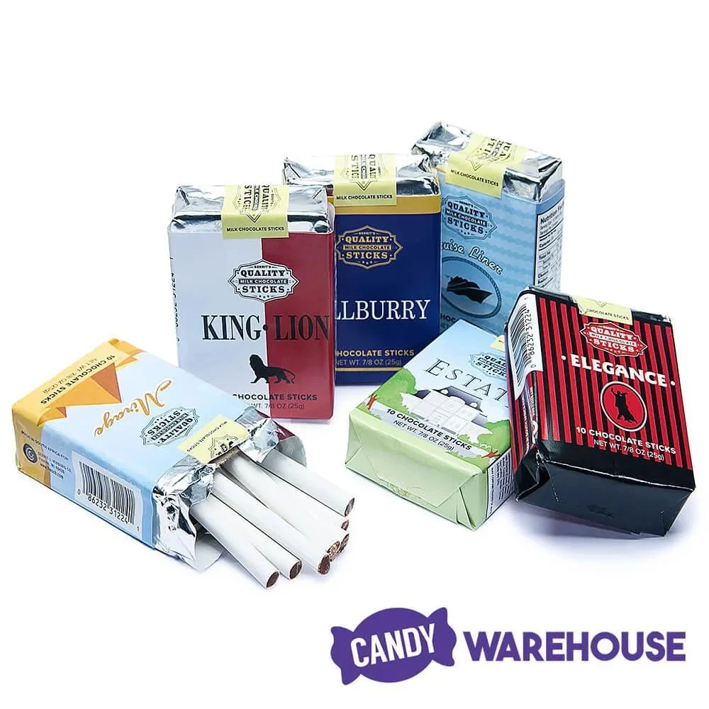 Chocolate Candy Cigarettes Packs: 24-Piece Display 2 Chocolate Candy Cigarettes Packs: 24-Piece Display - Image 2