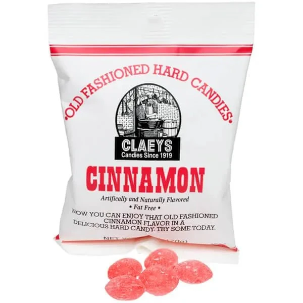 Claeys Hard Candy Drops Bags - Cinnamon: 12-Piece Box 1 Claeys Hard Candy Drops Bags - Cinnamon: 12-Piece Box