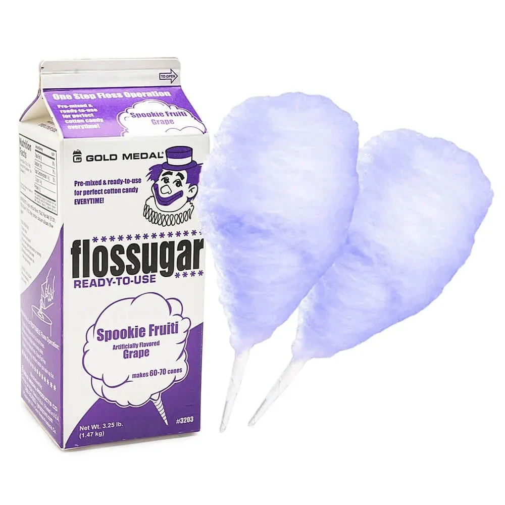 Cotton Candy Floss Sugar - Grape: Half Gallon Carton 1 Cotton Candy Floss Sugar - Grape: Half Gallon Carton