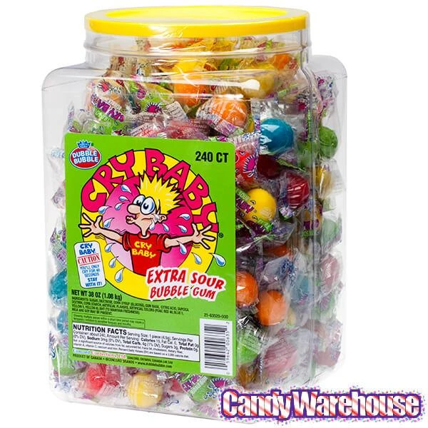 Cry Baby Extra Sour Gumballs: 240-Piece Tub 2 Cry Baby Extra Sour Gumballs: 240-Piece Tub - Image 2