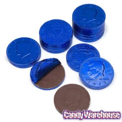 Dark Blue Foiled Milk Chocolate Coins: 1LB Bag 7 Dark Blue Foiled Milk Chocolate Coins: 1LB Bag -Candy Shop dark blue foiled milk chocolate coins 1lb bag candy warehouse 3