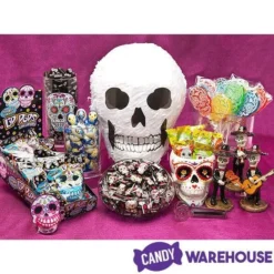 Day Of The Dead Skull Hard Candy Lollipops: 12-Piece Bag -Candy Shop day of the dead skull hard candy lollipops 12 piece bag candy warehouse 3