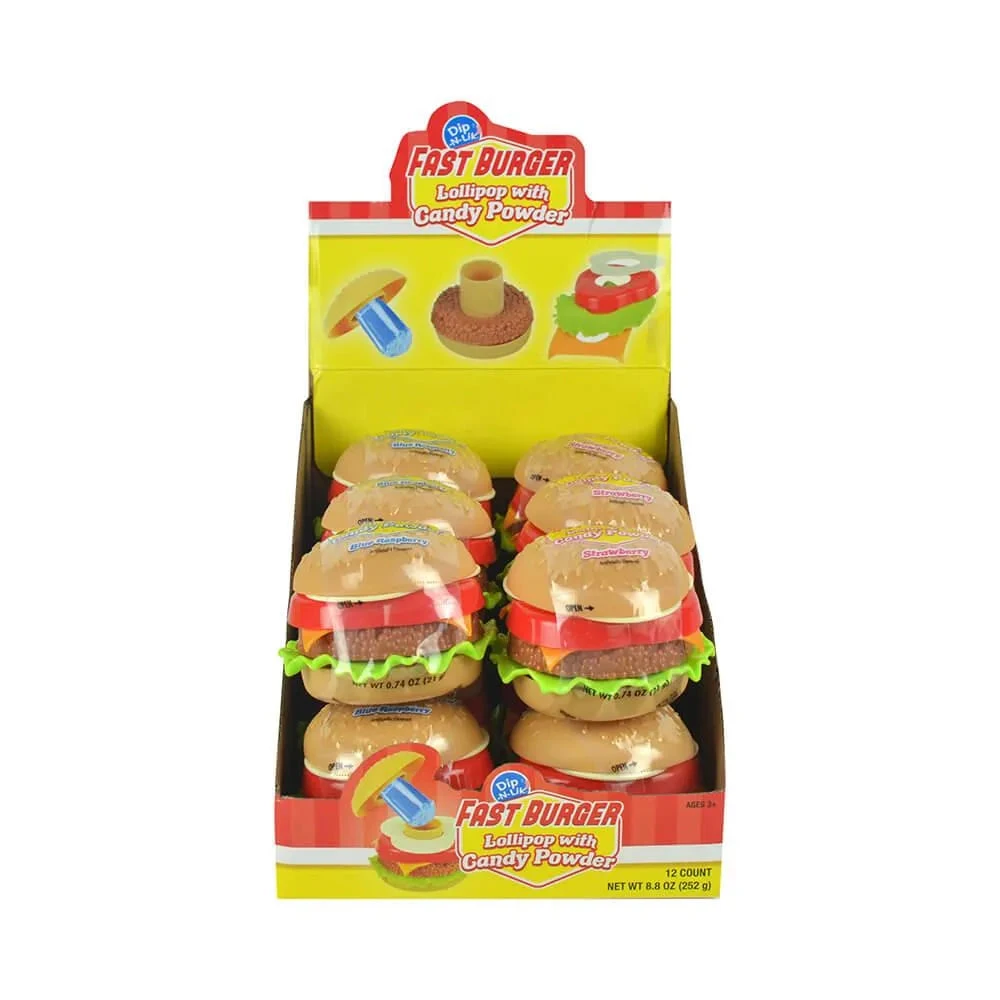 Dip-N-Lik Fast Burgers: 12-Piece Display 1 Dip-N-Lik Fast Burgers: 12-Piece Display