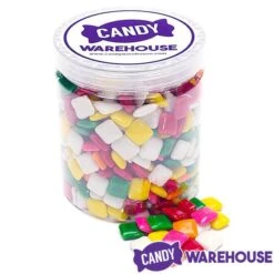 Dubble Bubble Chiclets Chewing Gum Tabs - Assorted Colors: 1.5LB Jar -Candy Shop dubble bubble chiclets chewing gum tabs assorted colors 1 5lb jar candy warehouse 3