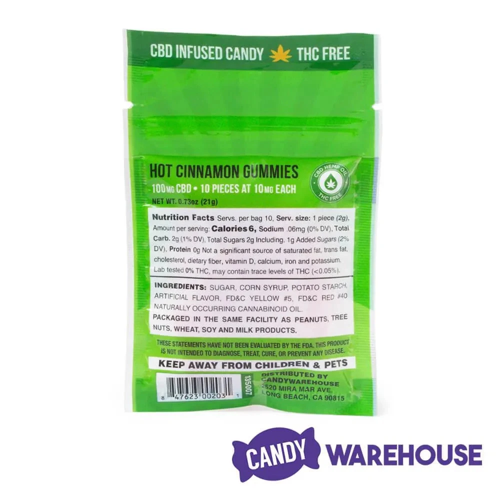 Eddy Edibles Hot Cinnamon CBD Gummies THC Free 100mg: 10 Gummy Bears 4 Eddy Edibles Hot Cinnamon CBD Gummies THC Free 100mg: 10 Gummy Bears - Image 4