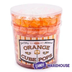 Espeez Cube Pop - Orange: 100-Piece Tub -Candy Shop espeez cube pop orange 100 piece tub candy warehouse 3