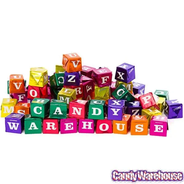 Foiled Chocolate And Hazelnut ABC Blocks Candy: 145-Piece Tub 4 Foiled Chocolate And Hazelnut ABC Blocks Candy: 145-Piece Tub - Image 4