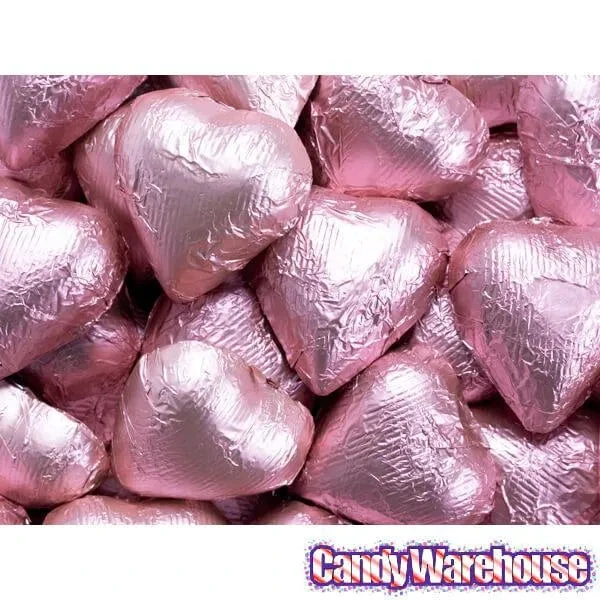 Foiled Milk Chocolate Hearts - Light Pink: 2LB Bag 2 Foiled Milk Chocolate Hearts - Light Pink: 2LB Bag - Image 2