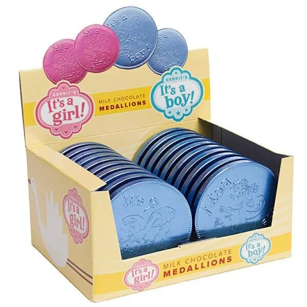 Fort Knox It's A Boy Foiled Milk Chocolate 4-Inch Medallions: 20-Piece Box 1 Fort Knox It's A Boy Foiled Milk Chocolate 4-Inch Medallions: 20-Piece Box