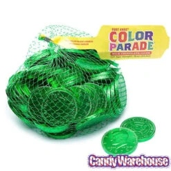 Green Foiled Milk Chocolate Coins: 1LB Bag -Candy Shop green foiled milk chocolate coins 1lb bag candy warehouse 5