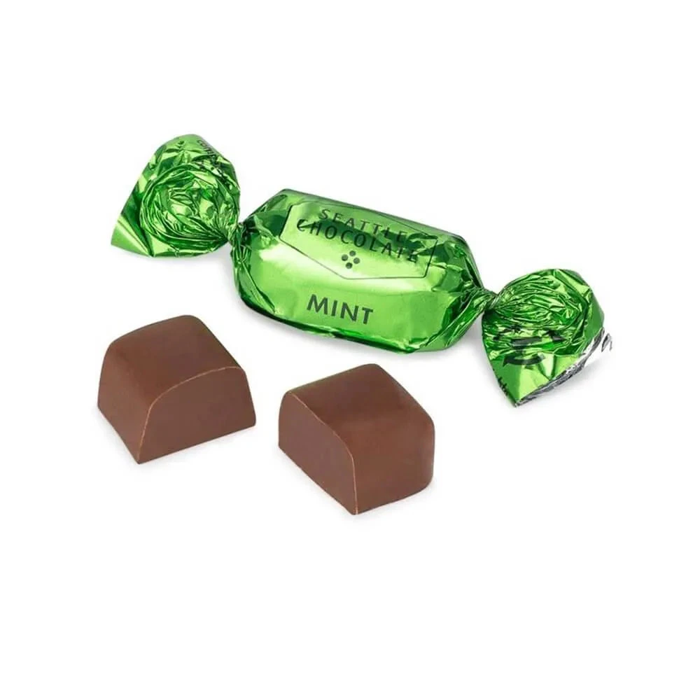 Green Wrapped Mint Milk Chocolate Truffles: 2LB Box 1 Green Wrapped Mint Milk Chocolate Truffles: 2LB Box