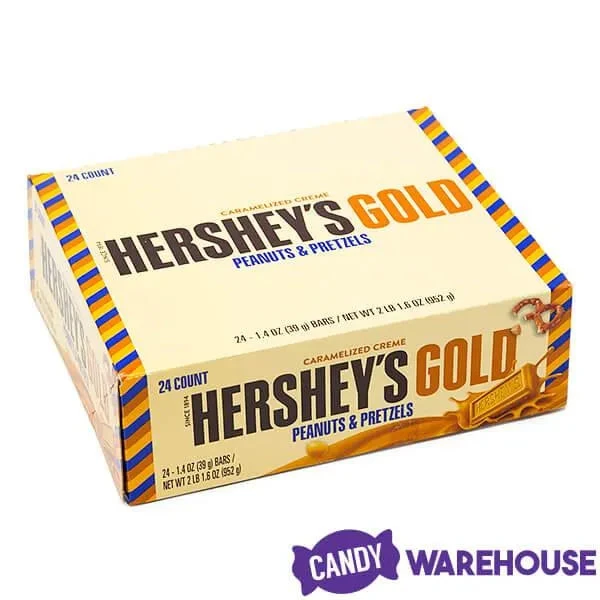 Hershey's Gold With Peanuts And Pretzels Candy Bars: 24-Piece Box 2 Hershey's Gold With Peanuts And Pretzels Candy Bars: 24-Piece Box - Image 2