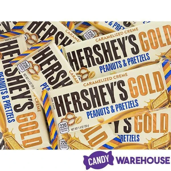 Hershey's Gold With Peanuts And Pretzels Candy Bars: 24-Piece Box 4 Hershey's Gold With Peanuts And Pretzels Candy Bars: 24-Piece Box - Image 4