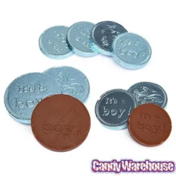 It's A Boy Foiled Chocolate Coins In Mesh Bags: 18-Piece Box -Candy Shop it s a boy foiled chocolate coins in mesh bags 18 piece box candy warehouse 3