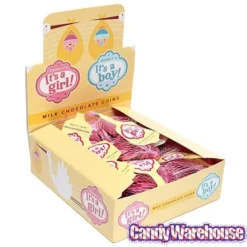 It's A Girl Foiled Chocolate Coins In Mesh Bags: 18-Piece Box -Candy Shop it s a girl foiled chocolate coins in mesh bags 18 piece box candy warehouse 3