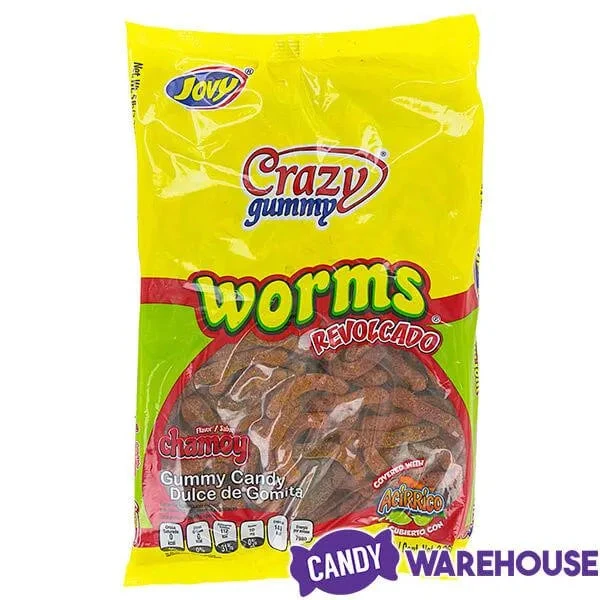 Jovy Crazy Gummy Worms Revolcado Chamoy Candy: 5LB Bag 2 Jovy Crazy Gummy Worms Revolcado Chamoy Candy: 5LB Bag - Image 2
