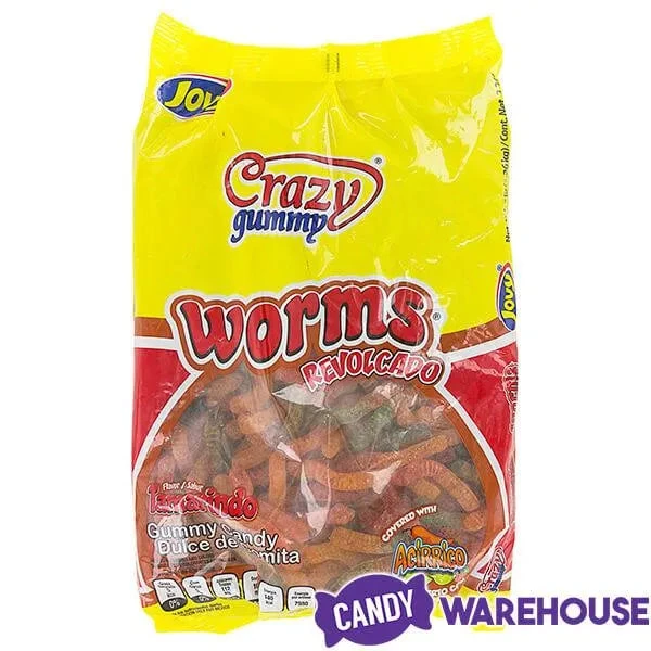 Jovy Crazy Gummy Worms Revolcado Tamarindo Candy: 5LB Bag 2 Jovy Crazy Gummy Worms Revolcado Tamarindo Candy: 5LB Bag - Image 2