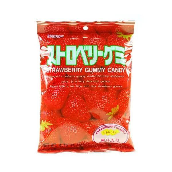 Kasugai Strawberry Gummy Candy: 24-Piece Bag 2 Kasugai Strawberry Gummy Candy: 24-Piece Bag - Image 2
