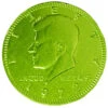 Kiwi Green Foiled Milk Chocolate Coins: 1LB Bag