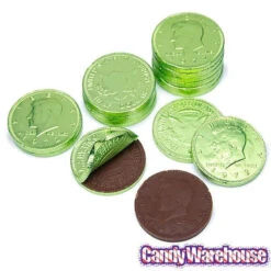 Kiwi Green Foiled Milk Chocolate Coins: 1LB Bag -Candy Shop kiwi green foiled milk chocolate coins 1lb bag candy warehouse 4