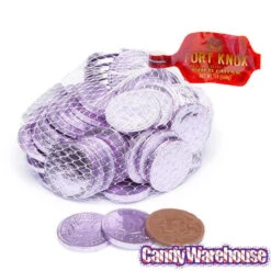 Lavender Foiled Milk Chocolate Coins: 1LB Bag -Candy Shop lavender foiled milk chocolate coins 1lb bag candy warehouse 3