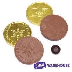 Madelaine Chanukah Gelt Gold Foiled Milk Chocolate Coins In Mesh Bags: 24-Piece Tub -Candy Shop madelaine chanukah gelt gold foiled milk chocolate coins in mesh bags 24 piece tub candy warehouse 4
