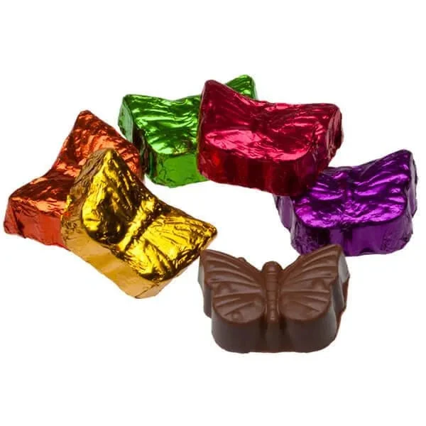 Madelaine Foiled Milk Chocolate Butterfly Candy: 35-Piece Tub 1 Madelaine Foiled Milk Chocolate Butterfly Candy: 35-Piece Tub