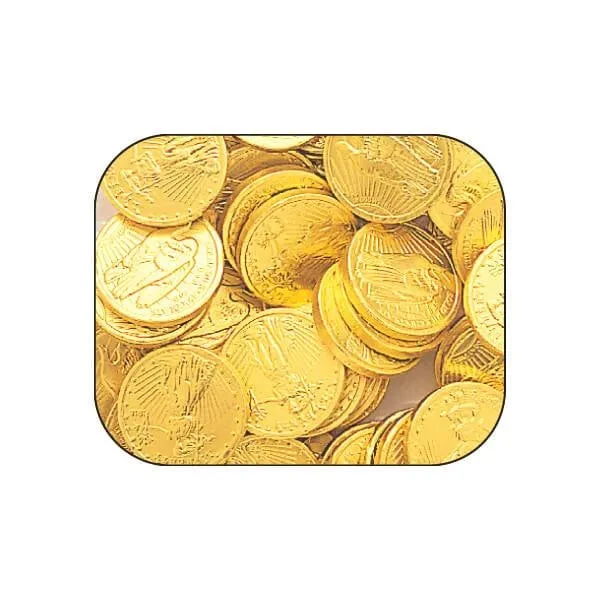 Madelaine Gold Foiled Milk Chocolate Coins - Small: 5LB Bag 1 Madelaine Gold Foiled Milk Chocolate Coins - Small: 5LB Bag