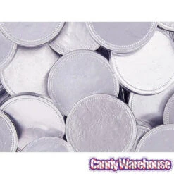 Madelaine Silver Foiled Milk Chocolate Coins - Blank: 5LB Bag -Candy Shop madelaine silver foiled milk chocolate coins blank 5lb bag candy warehouse 3