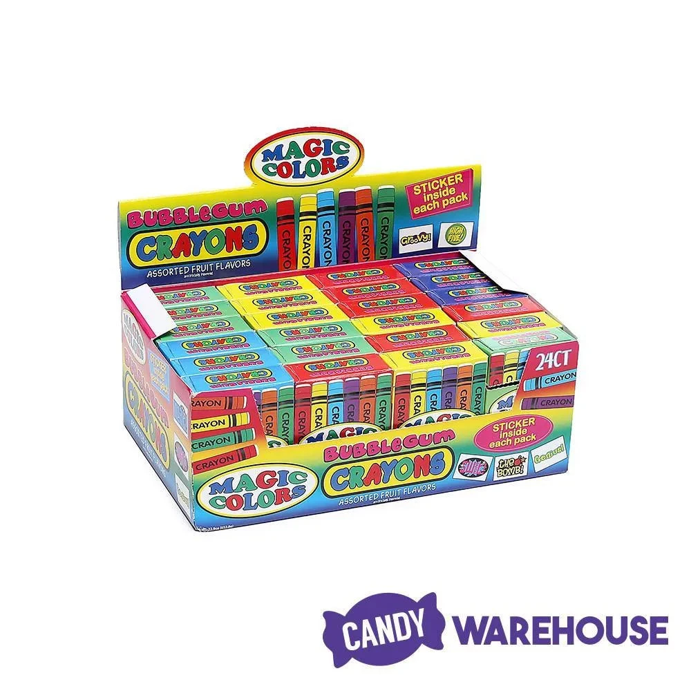 Magic Colors Bubble Gum Crayons Packs: 24-Piece Box 2 Magic Colors Bubble Gum Crayons Packs: 24-Piece Box - Image 2