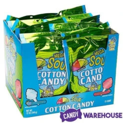 Mega Sour Cotton Candy Packs: 12-Piece Display -Candy Shop mega sour cotton candy packs 12 piece display candy warehouse 3