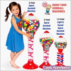 Metal 3-Foot Spiral Gumball Machine With Gumballs 7 Metal 3-Foot Spiral Gumball Machine With Gumballs -Candy Shop metal 3 foot spiral gumball machine with gumballs candy warehouse 3