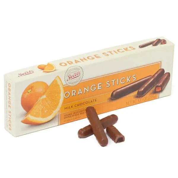 Milk Chocolate Covered Orange Jelly Candy Sticks: 10.5-Ounce Gift Box 1 Milk Chocolate Covered Orange Jelly Candy Sticks: 10.5-Ounce Gift Box