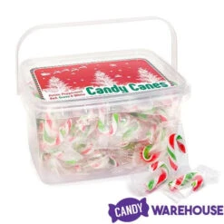 Mini Candy Canes - Red, Green, And White: 100-Piece Tub -Candy Shop mini candy canes red green and white 100 piece tub candy warehouse 6